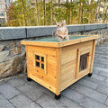 Cuccia Gatto Esterno, Casa Per Gatti Rifugio da Esterno con Finestre e Tende Trasparenti, in Legno Massiccio, Protetto Dalla Pioggia e Dal Calore Rifugio Da Esterno per Gatti Selvatici : Amazon.it: Prodotti per animali domestici