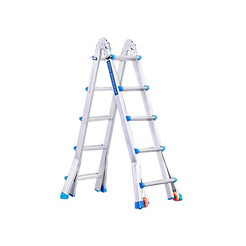 Scala Telescopica Scala Estensibile Scale Telescopiche Pieghevoli Scale Dritte Scale Pieghevoli con Ruote, Costruzione Giardino Domestico Multiuso, Lega di Alluminio Addensata (Siz : Amazon.it: Fai da te