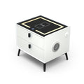 Comodini con stazione di ricarica wireless, porta USB, luci LED e altoparlante a 3 colori, tavolino moderno in legno per camera da letto, dormitorio e soggiorno, 2 cassetti portaoggetti : Amazon.it: Casa e cucina