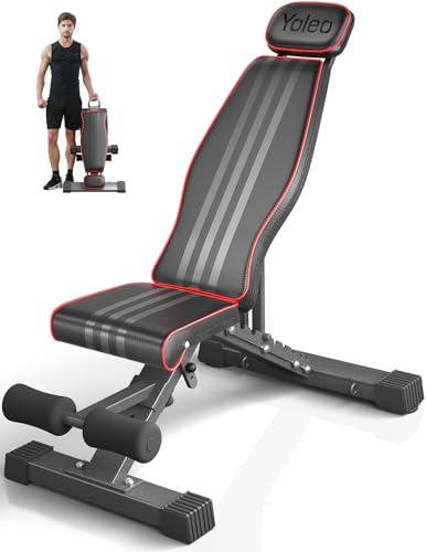 YOLEO Panca pieghevole da 300 kg, multifunzione, con supporto per schiena e testa e colonna vertebrale, allenamento fitness, panca inclinata, schienale regolabile a 10 posizioni : Amazon.it: Sport e tempo libero