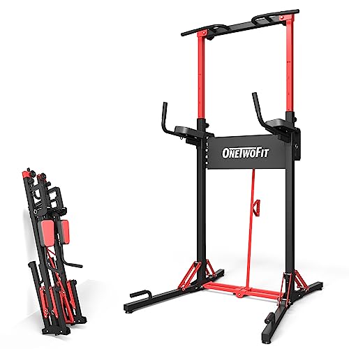 ONETWOFIT Power Tower pieghevole Dip Station Barra per trazioni, Regolabile in altezza Multifunzione stazione di potenza per la Palestra di casa Allenamento della Forza Attrezzatura per Il Fitness : Amazon.it: Sport e tempo libero