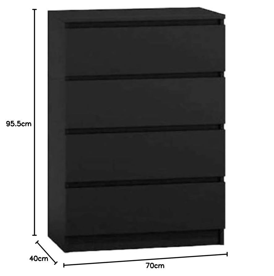 WHATSIZE ENTERPRISE Moderna – Cassettiera grande – Cassettiera moderna con 4 cassetti alti e comodini – Armadio portaoggetti per ufficio, salotto e camera da letto, nero : Amazon.it: Casa e cucina