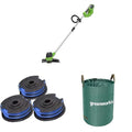 Greenworks 40V Tagliabordi a batteria, larghezza di taglio 30 cm, filo in nylon da 1,65 mm con alimentazione automatica, senza batteria da 40 V e caricabatterie, G40LT   3 pezzi rocchetto doppio filo : Amazon.it: Giardino e giardinaggio