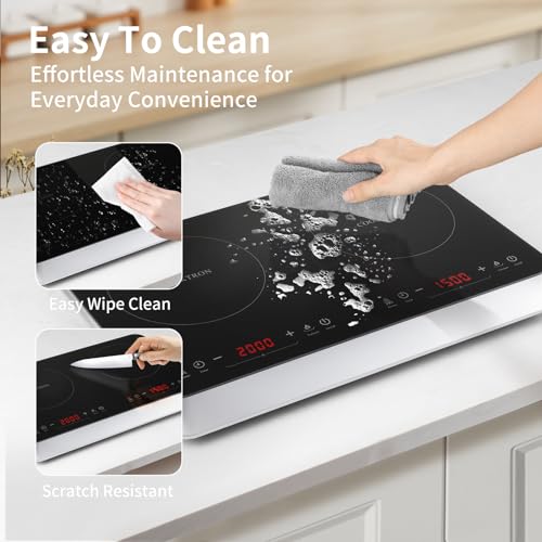 COOKTRON Piastra Induzione Doppia, Piastra Induzione 2 Fuochi Portatile, 3500W, Touch Control con Boost, Timer 4 Ore, Sicurezza Bambini, 10 Livelli di Temperatura e Potenza, Design Elegante : Amazon.it: Casa e cucina
