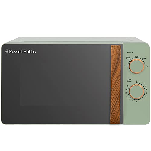 Russell Hobbs RHMM713MG N   Microonde manuale con maniglia e quadrante effetto legno, 17 litri, colore: Verde opaco : Amazon.it: Casa e cucina