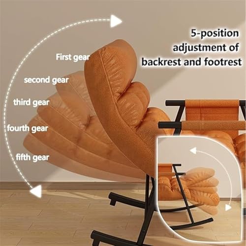 Sedia a dondolo moderna per soggiorno, con poggiagambe e schienale regolabile, in tessuto tecnico traspirante, per camera da letto, comoda sedia a dondolo da giardino, con braccioli e tasche laterali : Amazon.it: Casa e cucina