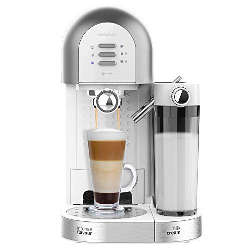 Cecotec Macchina da Caffè Semi automatica Instant ccino 20 Chic Serie Bianca. per caffè macinato e capsule, 20 barrette, serbatoio per latte 0,7 ml, serbatoio per acqua 1,7 litri, 1470 W. : Amazon.it: Casa e cucina