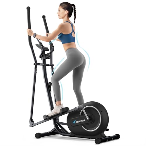 MERACH Ellittica Cyclette per la Casa, Ultra Silenziosa Ellittico con Resistenza Magnetica a 16 Livelli, Schermo LCD, Sensore di Battito Cardiaco, Applicazione Esclusiva, Capacità di Carico 120KG : Amazon.it: Sport e tempo libero