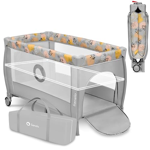 Lionelo STEFI Plus   Lettino da viaggio 2 in 1 con materasso a 2 livelli, lettino per neonati e bambini da 0 a 36 kg, ingresso laterale, rete traspirante, sicurezza LockGuard, ruote, facile da piegare : Amazon.it: Prima infanzia
