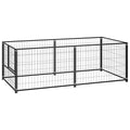 Canile esterno gabbia recinto parco animali cane nero 200 x 100 x 70 cm acciaio 02_000508 : Amazon.it: Prodotti per animali domestici