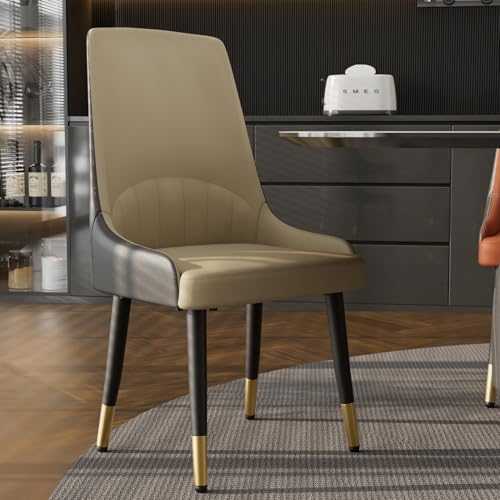 FATIVO Set 2 Sedie Sala da Pranzo: Sedie Cucina in Pelle Sedie Scandinave Imbottita Elegante Sedie Soggiorno Camera da Letto Design Moderno Ampio Schienale, Portata 150kg Beige e Grigio : Amazon.it: Casa e cucina