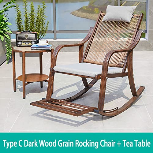 Poltrona relax,Sedie a dondolo per soggiorno,sedia a dondolo da esterno rattan,Poggiapiedi con rivestimento e poggiatesta retrattile per veranda, giardino, prato, patio, piscina marrone ( Color : Type : Amazon.it: Giardino e giardinaggio