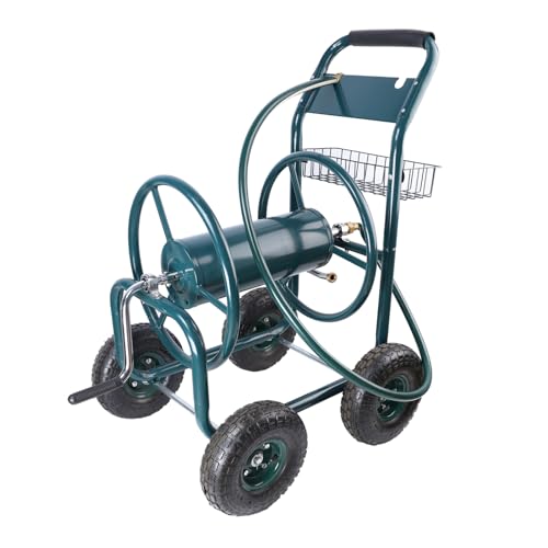 Aursrenty Carrello avvolgitubo da giardino, portatile a 4 ruote, con cesto portaoggetti, resistente, per cortile, giardino, fattoria, verde, come mostrato : Amazon.it: Giardino e giardinaggio