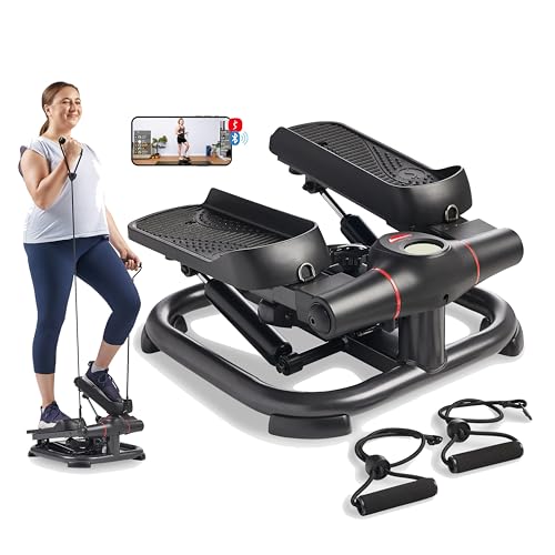 Sunny Health &amp; Fitness 2 in 1 Premium Power Stepper con bande di resistenza, cardio a basso impatto, salvaspazio, regolabile in altezza, massimo 149,7 kg e connettività Bluetooth ottimizzata app : Amazon.it: Sport e tempo libero