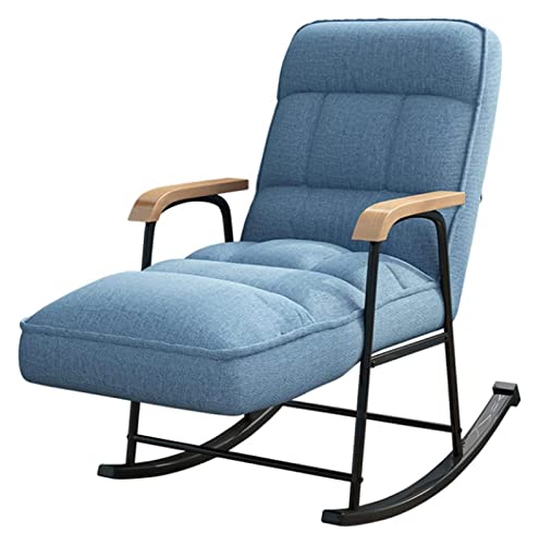 Sedia a dondolo multifunzionale con schienale alto per rilassarsi in cotone blu lago ideale per veranda sala da disegno camera da letto poltrona lounge sedia da lettura : Amazon.it: Casa e cucina