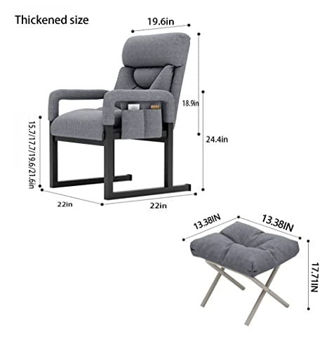 Poltrona moderna Wingback con poggiapiedi per anziani comfort in blu ideale per soggiorno, casa, ufficio e piccoli spazi : Amazon.it: Casa e cucina