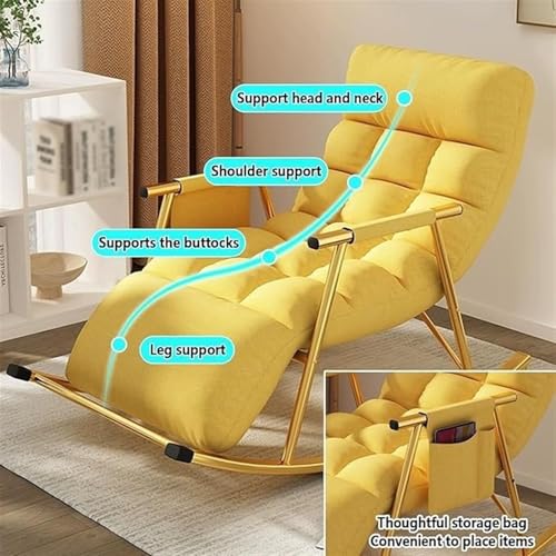 Sedia a dondolo moderna per soggiorno, con poggiagambe e schienale regolabile, in tessuto tecnico traspirante, per camera da letto, comoda sedia a dondolo da giardino, con braccioli e tasche laterali : Amazon.it: Casa e cucina