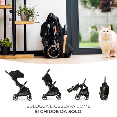 Kinderkraft APINO Passeggino Leggero fino 22 kg, Solo 7,5 Kg, Passeggino Da Viaggio, Pieghevole automatico, Schienale Regolabile In Posizione Sdraiata, Copertura Antipioggia, Nero : Amazon.it: Prima infanzia