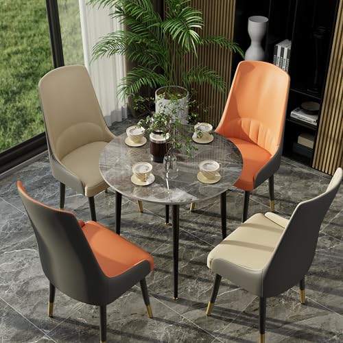 FATIVO Set 2 Sedie Sala da Pranzo: Sedie Cucina in Pelle Sedie Scandinave Imbottita Elegante Sedie Soggiorno Camera da Letto Design Moderno Ampio Schienale, Portata 150kg Beige e Grigio : Amazon.it: Casa e cucina