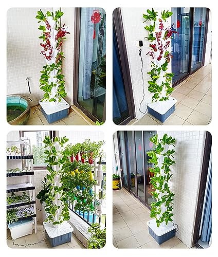 MFYDPP Torre da Giardino Idroponica, Sistema di Coltivazione Idroponica, per Erbe, Frutta E Verdura da Interni   Torre Aeroponica con Pompa Idratante, Adattatore, Vasi A Rete, Timer(Size:30holes) : Amazon.it: Giardino e giardinaggio