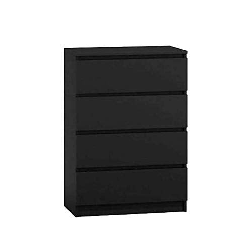 WHATSIZE ENTERPRISE Moderna – Cassettiera grande – Cassettiera moderna con 4 cassetti alti e comodini – Armadio portaoggetti per ufficio, salotto e camera da letto, nero : Amazon.it: Casa e cucina