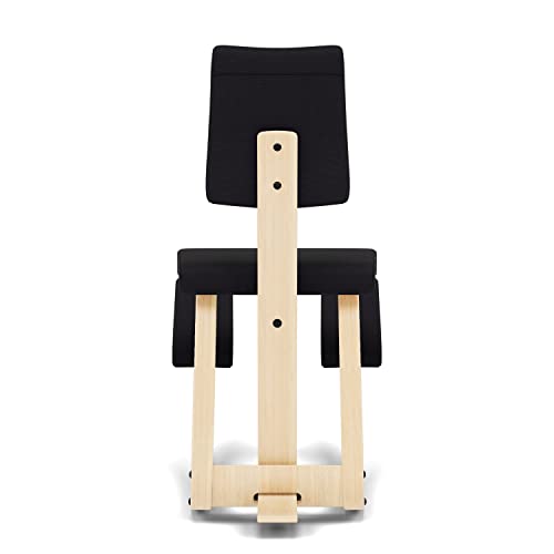 Varier Variable Plus Sedia Ergonomica con Schienale Imbottito Legno Naturale, 100% Tessuto in Poliestere Riciclato, Nero : Amazon.it: Casa e cucina