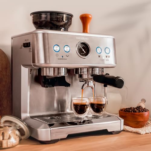 Cecotec Macchina da Caffè Espresso Barista Power Espresso 20 Barista Maestro 2250 W, 20 Bar, Manometro e 2 Termoblocchi, Serbatoio per Chicchi di Caffè, Macinino con 20 Livelli, Vaporizzatore : Amazon.it: Casa e cucina