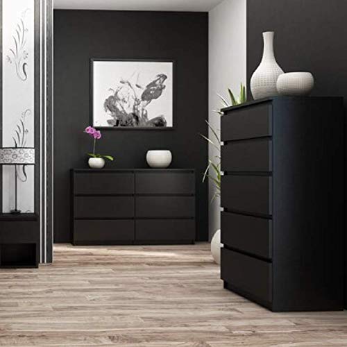 WHATSIZE ENTERPRISE Moderna – Cassettiera grande – Cassettiera moderna con 4 cassetti alti e comodini – Armadio portaoggetti per ufficio, salotto e camera da letto, nero : Amazon.it: Casa e cucina