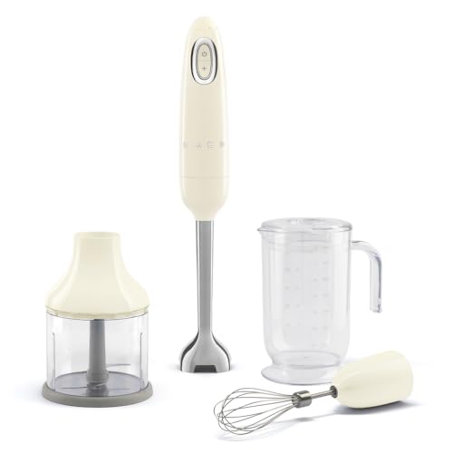 Smeg, Frullatore a Immersione HBF03CREU, Funzione Turbo e Sistema di Taglio Flowblend, con Impugnatura Antiscivolo, Avvolgicavo Integrato, Accessori Inclusi, Potenza 700W, Crema : Amazon.it: Casa e cucina