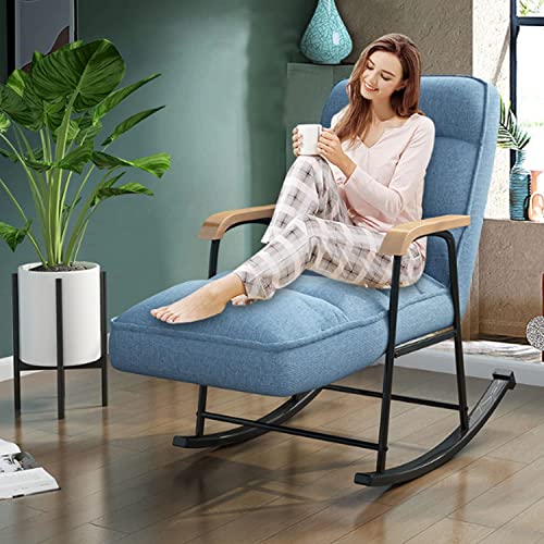 Sedia a dondolo multifunzionale con schienale alto per rilassarsi in cotone blu lago ideale per veranda sala da disegno camera da letto poltrona lounge sedia da lettura : Amazon.it: Casa e cucina
