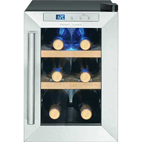 Frigorifero per vino ProfiCook® per 6 bottiglie, con porta in vetro resistente ai raggi UV, con illuminazione a LED e 3 livelli di stoccaggio, di cui 2 rimovibili, 11 18°C, 17L   PC WK 1231 : Amazon.it: Grandi elettrodomestici