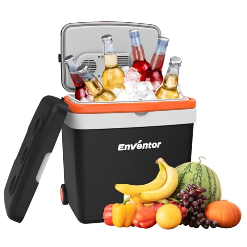 Enventor Frigo Portatile Elettrico 33L, Frigo da Campeggio con Ruote e Manico, Modalità ECO, Frigo Portatile 12V 220V per Auto, Camion, Camper, Barca : Amazon.it: Grandi elettrodomestici