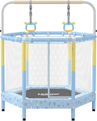 LEJUMP Trampolini Elastici per Bambini Ø 130/140cm, Tappeto Elastico da Giardino, con Rete di Sicurezza, Certificato TÜV Süd GS (Felicità, 140cm con barra e anelli) : Amazon.it: Sport e tempo libero