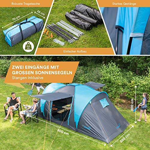 Skandika Hammerfest 4 persone   Tenda de campeggio familiare   zanzariera   2x cabine da letto (con pavimento cucito) : Amazon.it: Sport e tempo libero